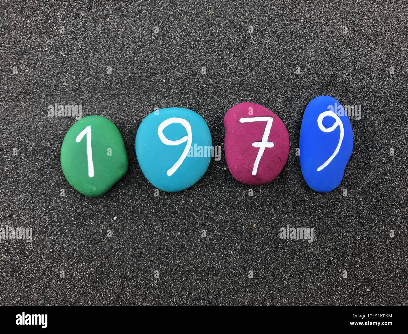 1979 on stones - Smartphone Captured Stock Image