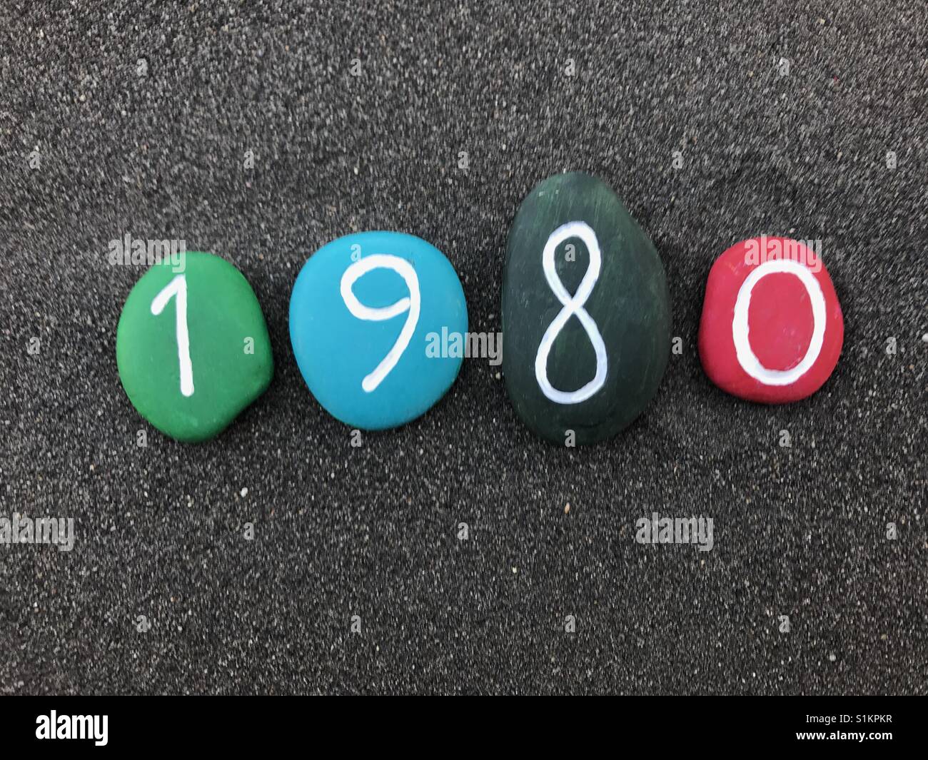 1980 on stones - Smartphone Captured Stock Image