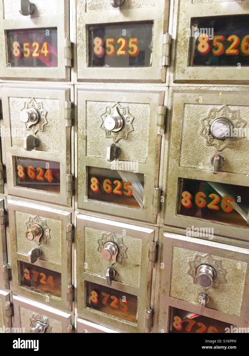 Old Mailboxes. Stock Photo