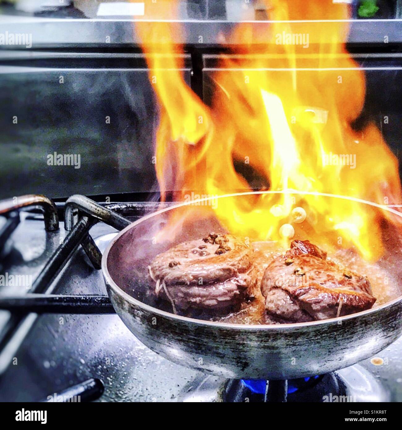 Filet flambée - Smartphone Captured Stock Image