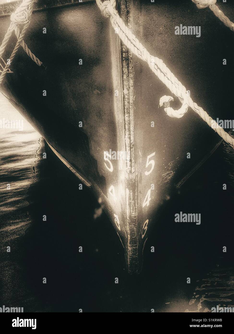 Ship's draft on hull of moored ship - Smartphone Captured Stock Image