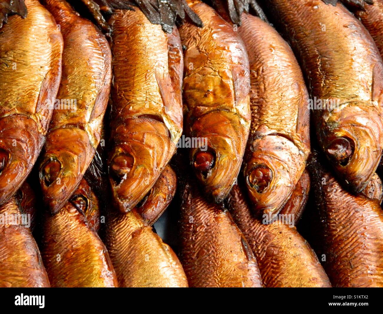 Smoked herring Stock Photo