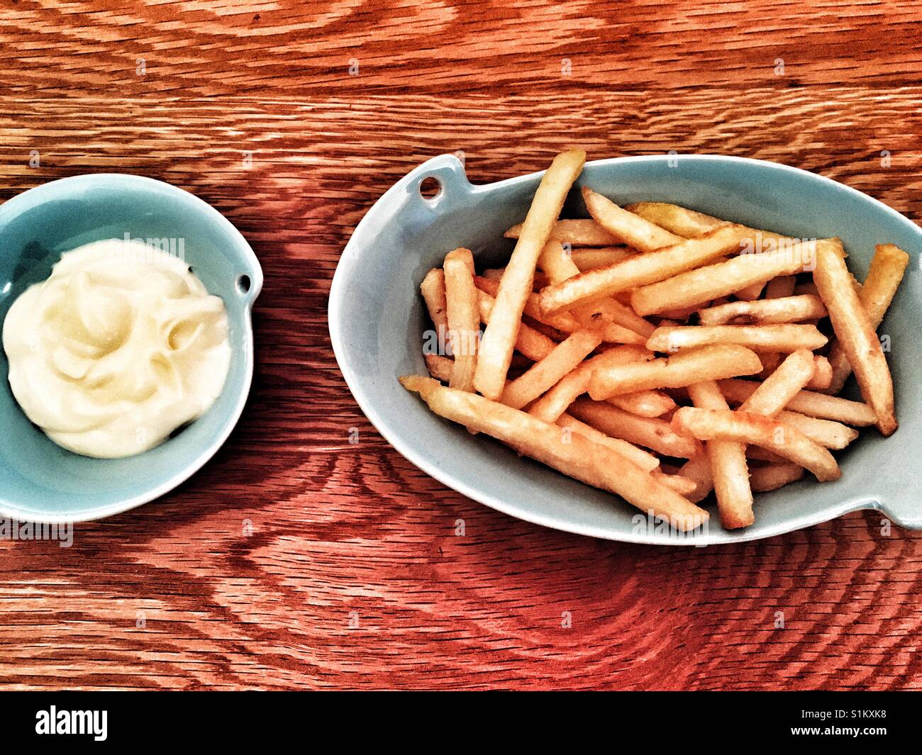 French fries with mayonnaise Stock Photo Alamy
