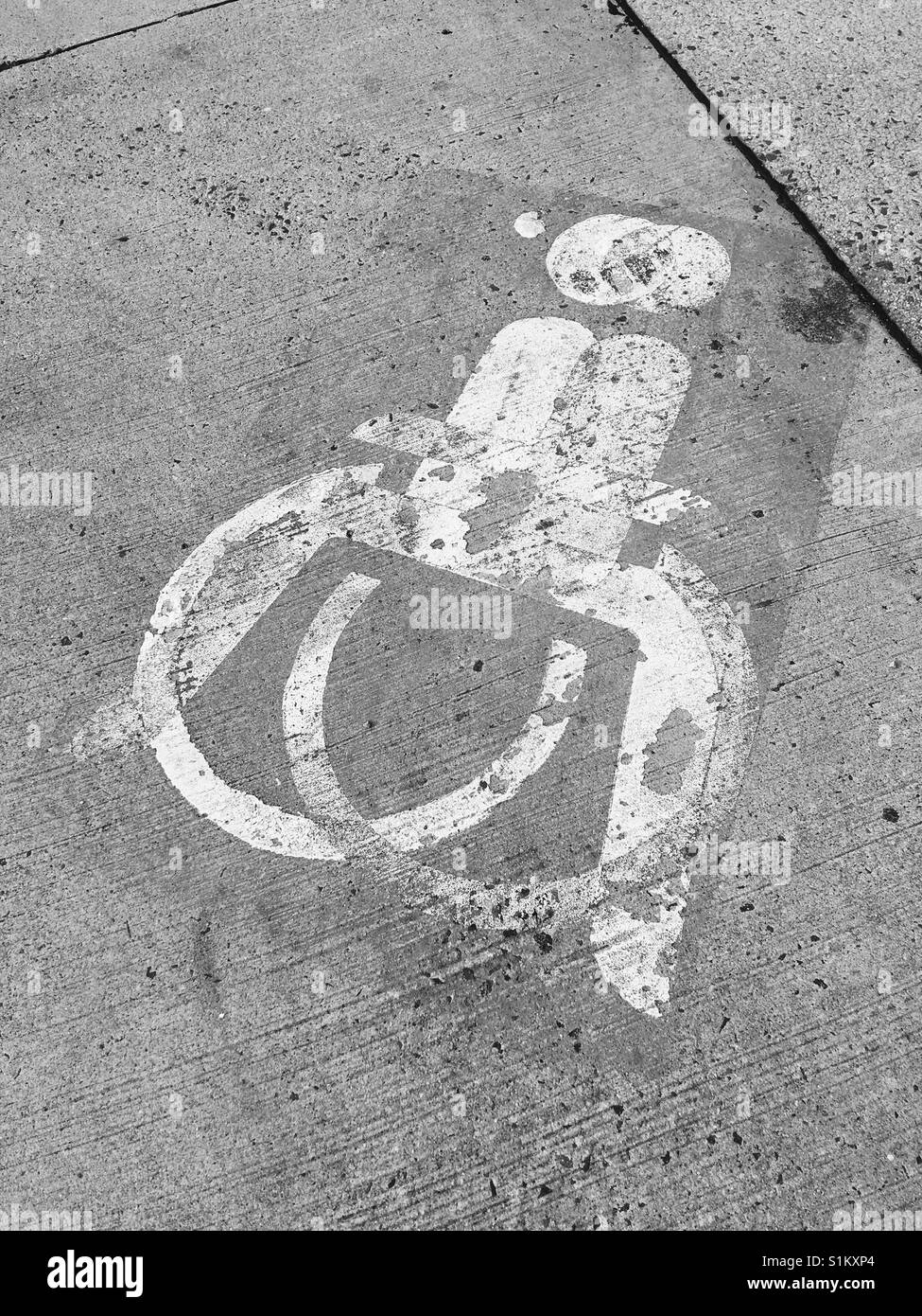 Double disabled parking sign - Smartphone Captured Stock Image