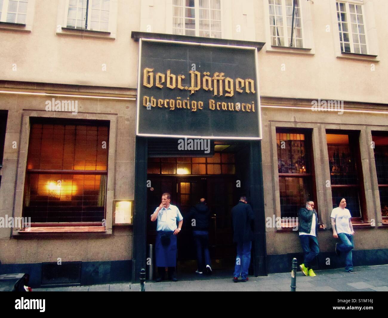 Outside of a famous Kolsch beer hall in Cologne Germany Stock Photo