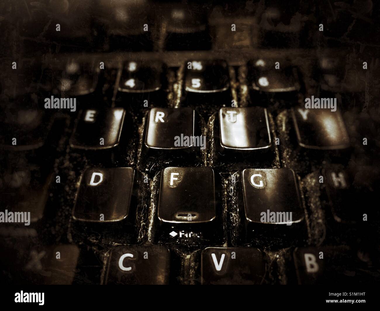 Close up of a dirty keyboard - Smartphone Captured Stock Image