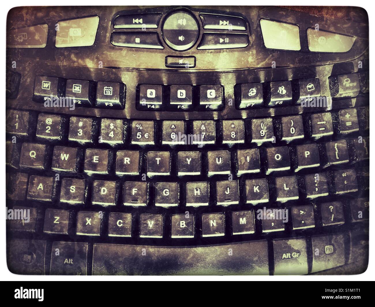 Keyboard, heavy use of filters. - Smartphone Captured Stock Image