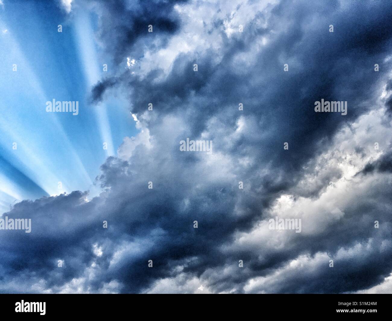 Storm clouds gather in a summer sky - Smartphone Captured Stock Image