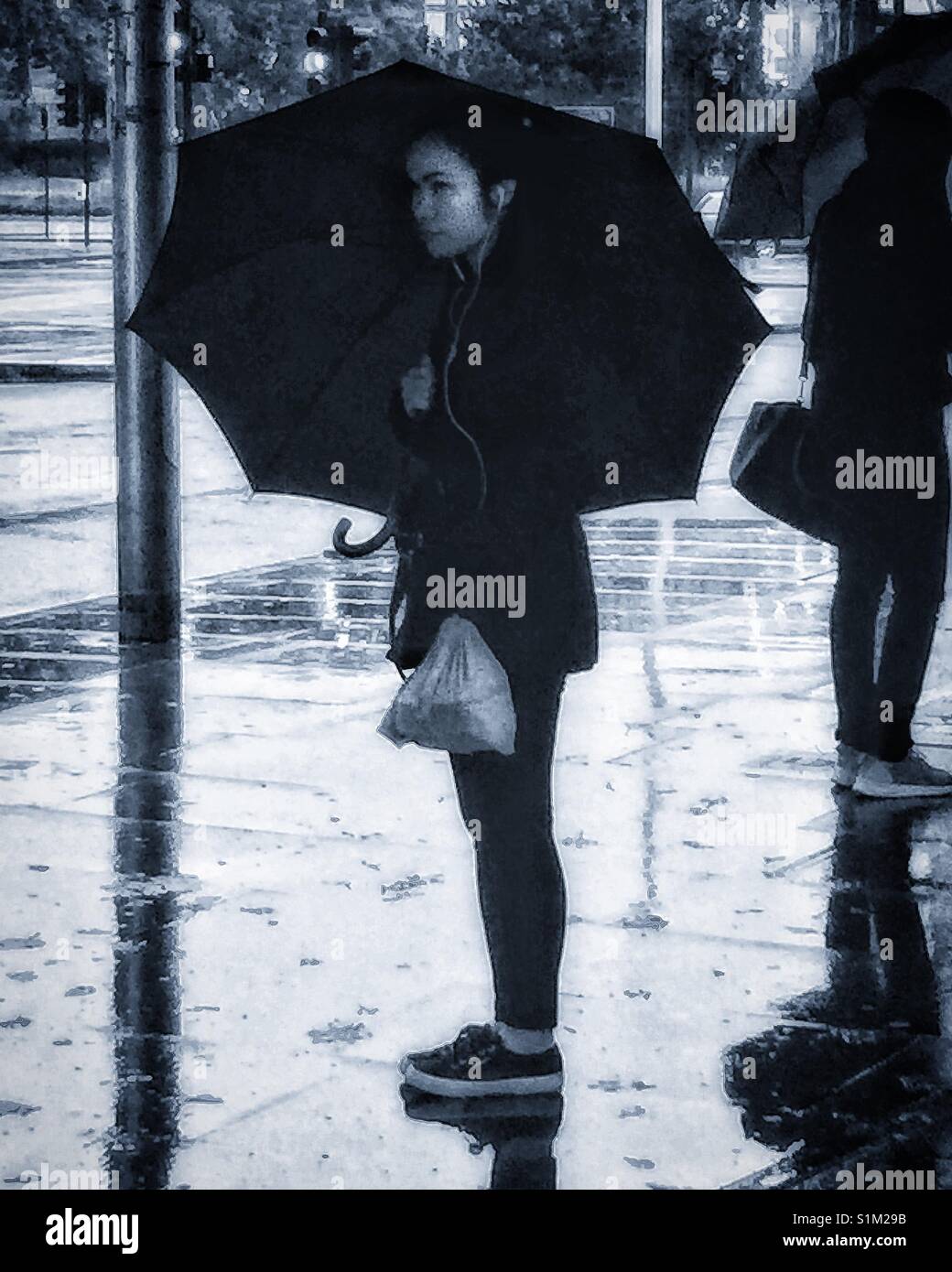 A rainy day in London. - Smartphone Captured Stock Image