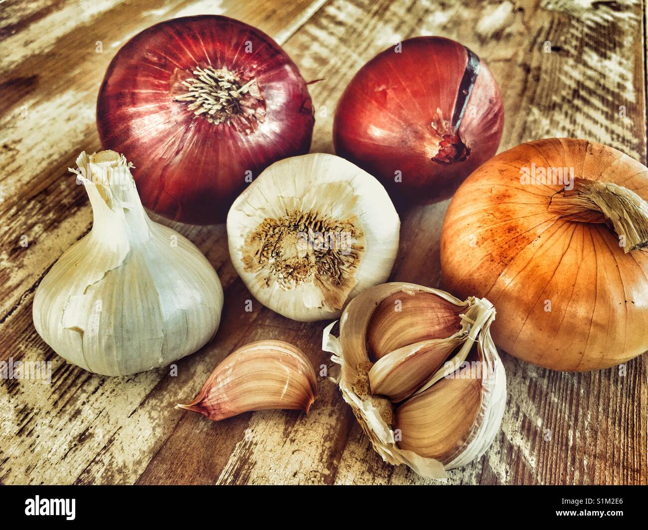 Onions and garlic - Smartphone Captured Stock Image