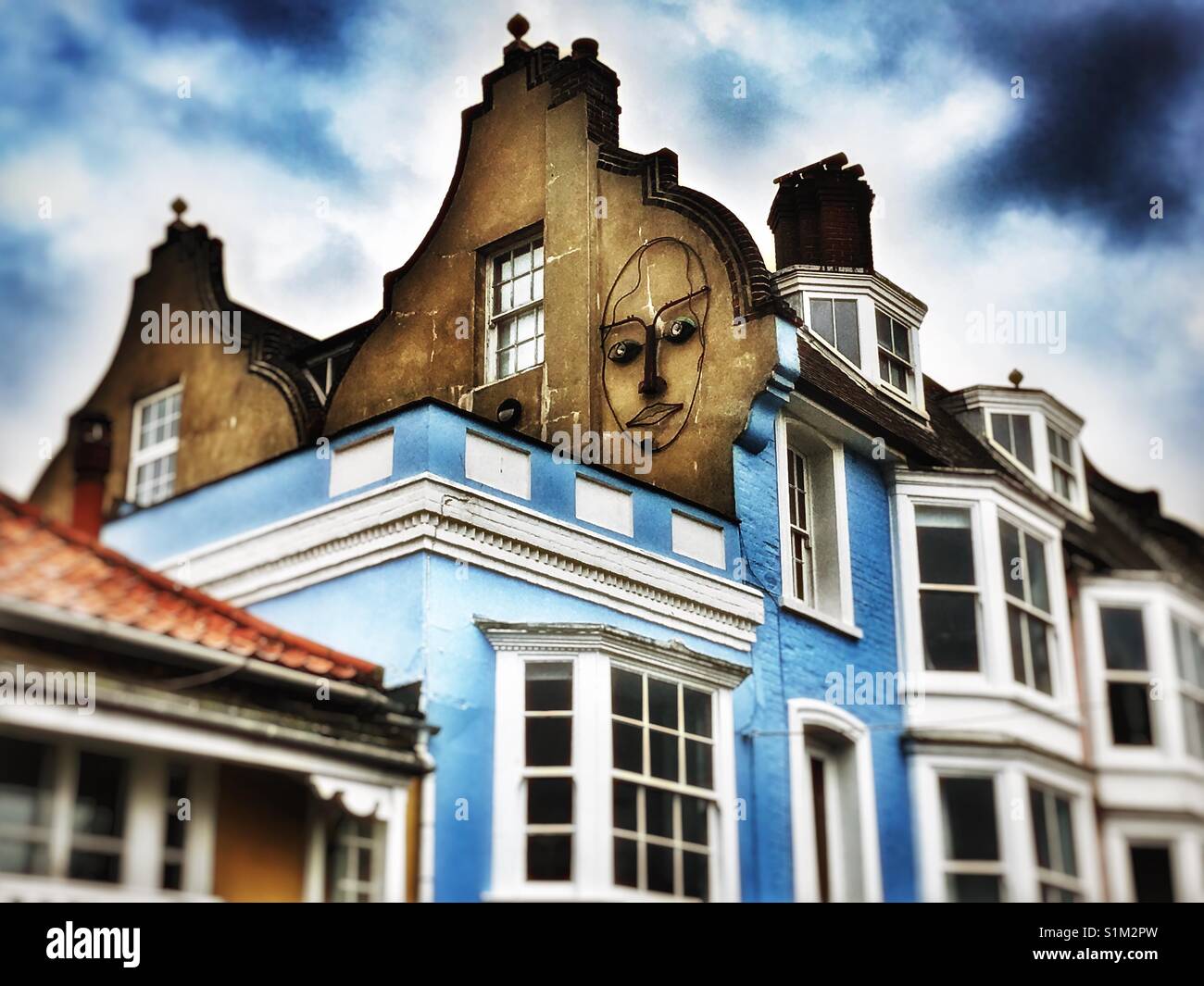 Seaside houses, Aldeburgh, Suffolk, England. - Smartphone Captured Stock Image