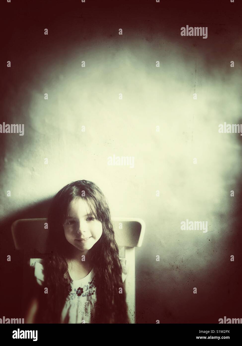 Happy 5-year old girl - Smartphone Captured Stock Image