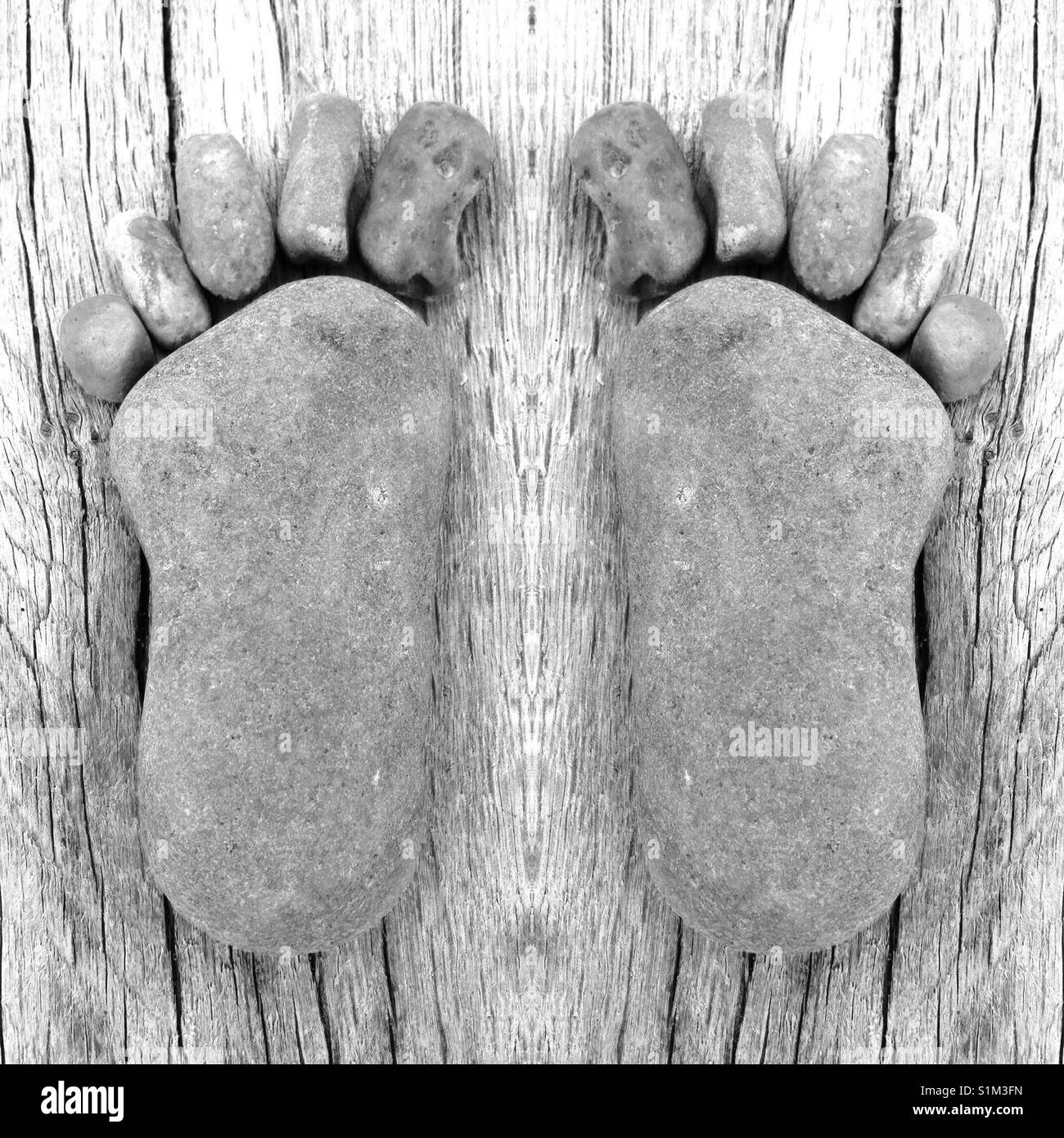 Pebble art feet - Smartphone Captured Stock Image