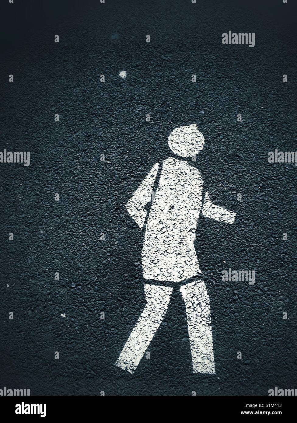 pedestrian walking road marking Stock Photo