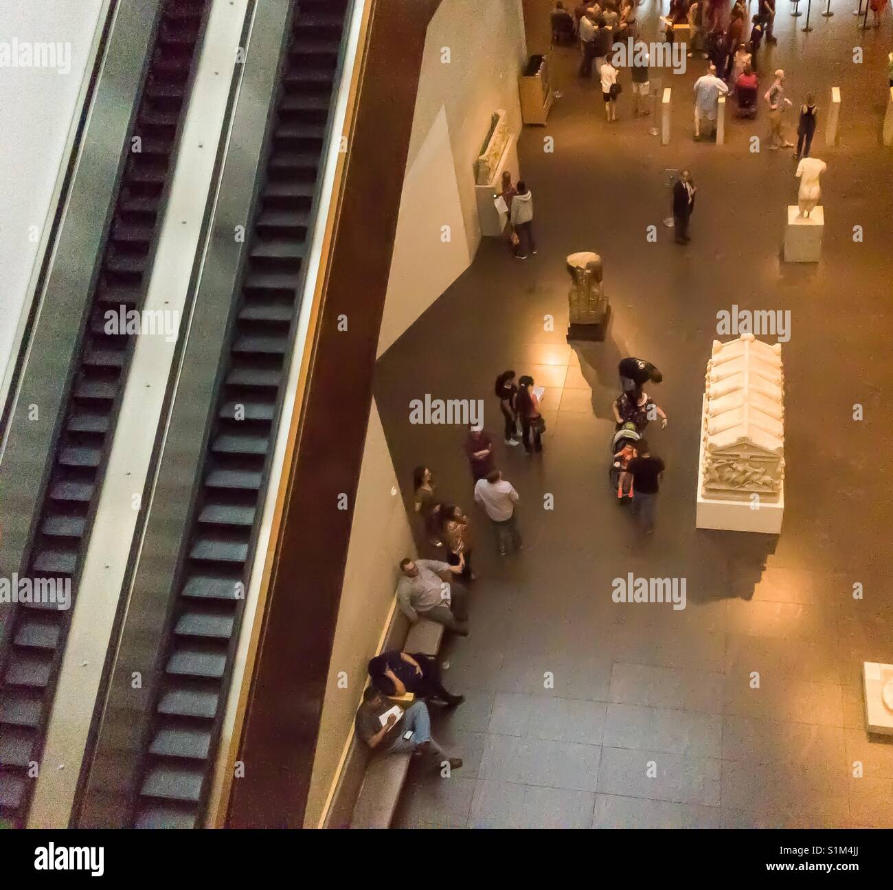 People enjoying an art museum. - Smartphone Captured Stock Image