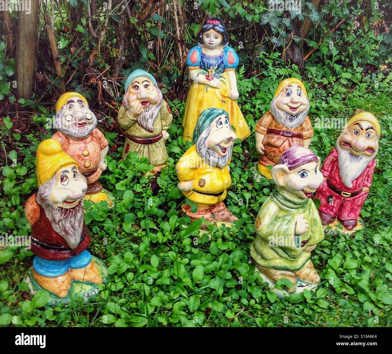 Snow White and the Seven Dwarfs figurines. Stock Photo