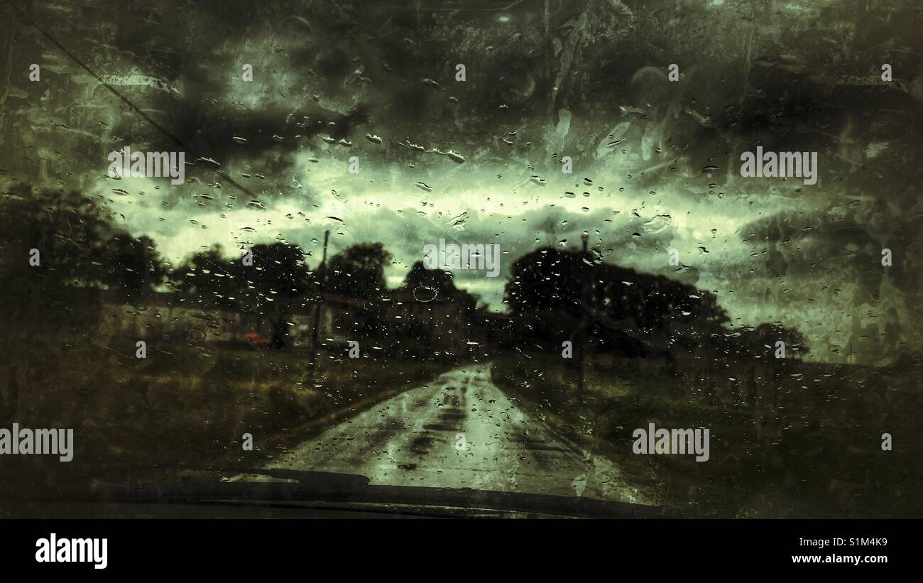 Driving in the storm - Smartphone Captured Stock Image