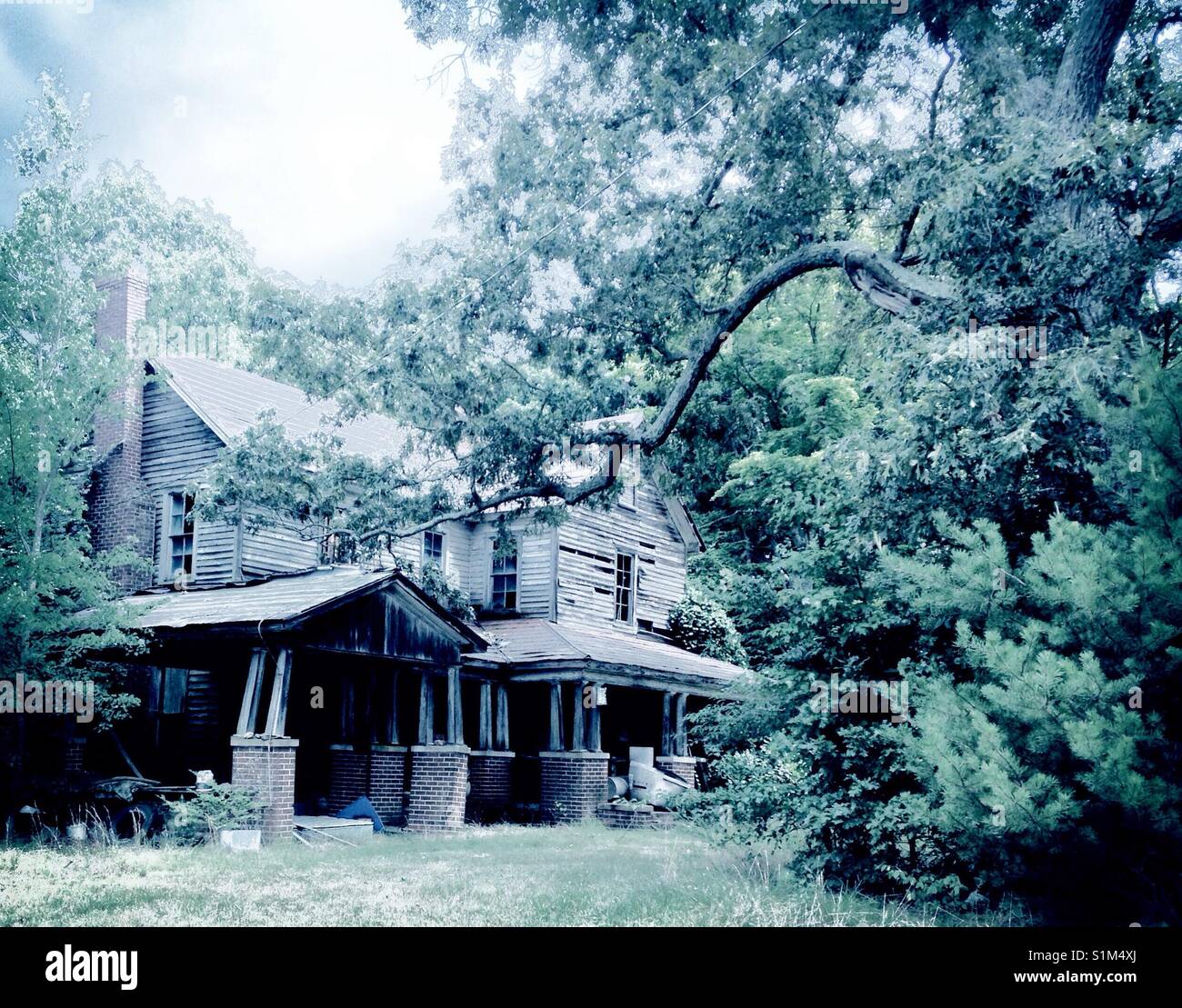 Abandon- old decrepit farmhouse - Smartphone Captured Stock Image