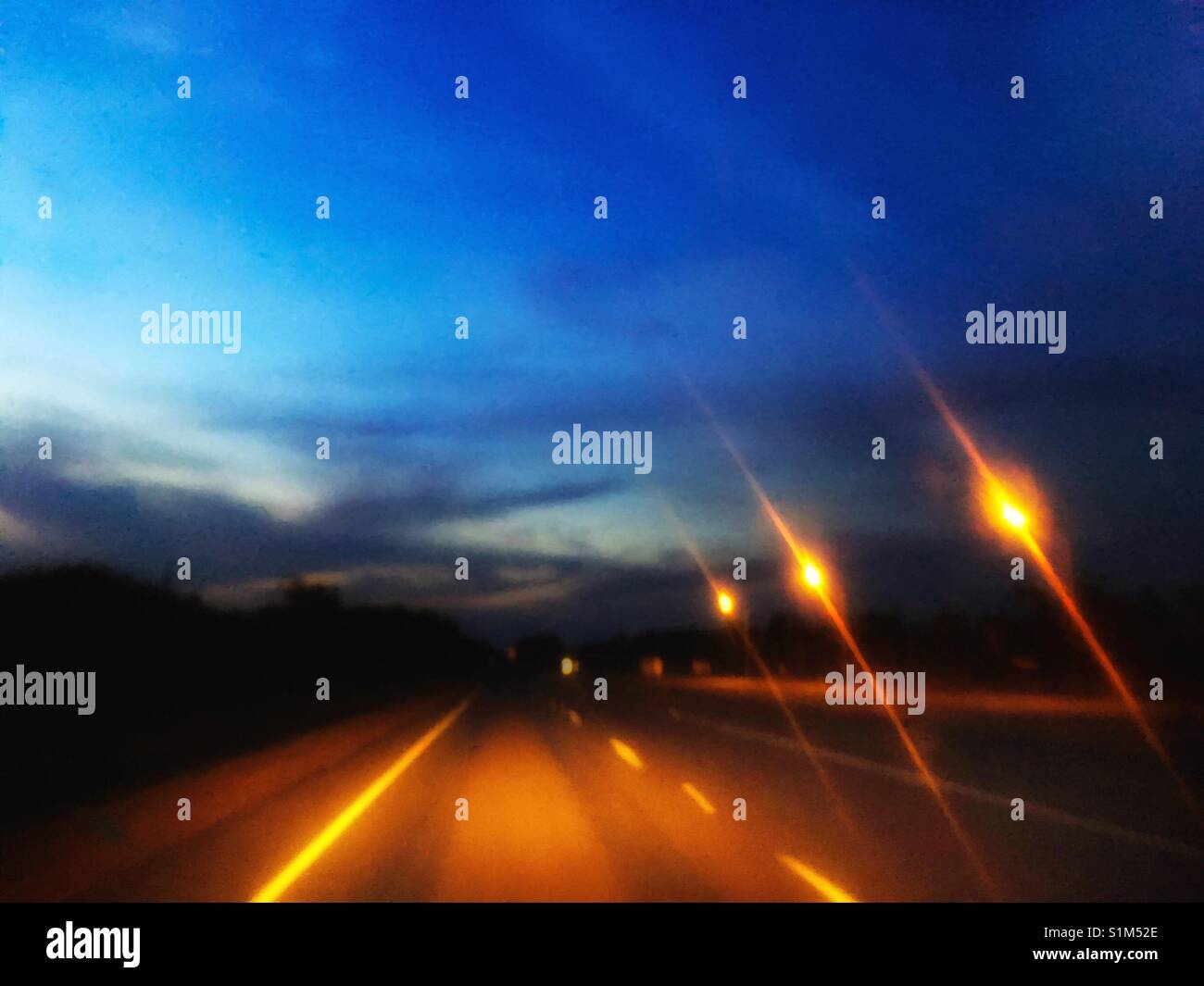 Night time driving. - Smartphone Captured Stock Image
