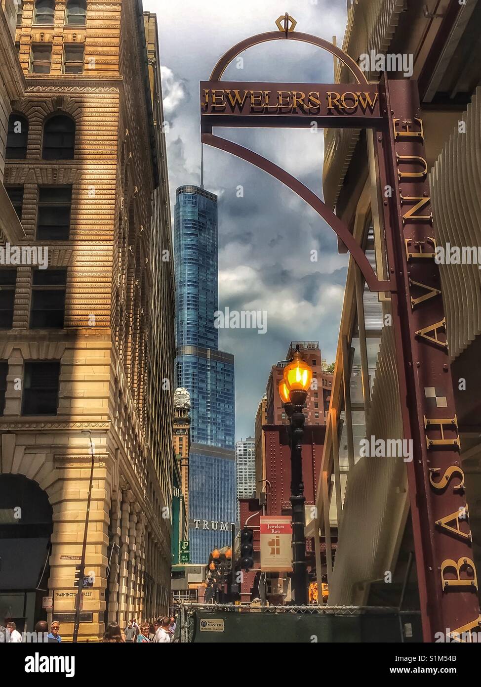 Classic view of Chicago's Wabash Ave looking north. Stock Photo