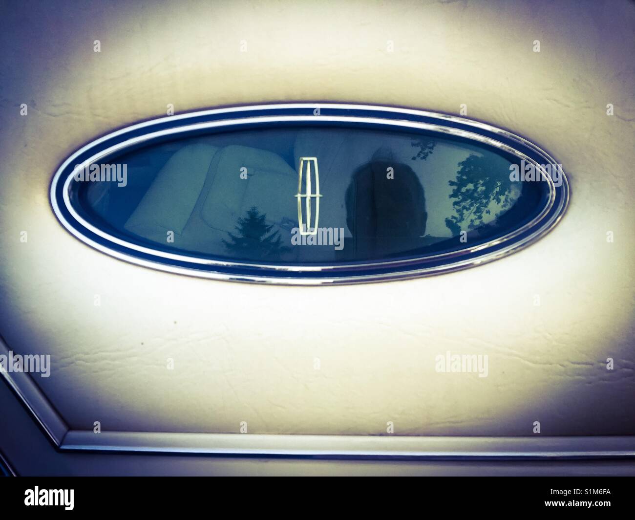 Lincoln Continental window - Smartphone Captured Stock Image