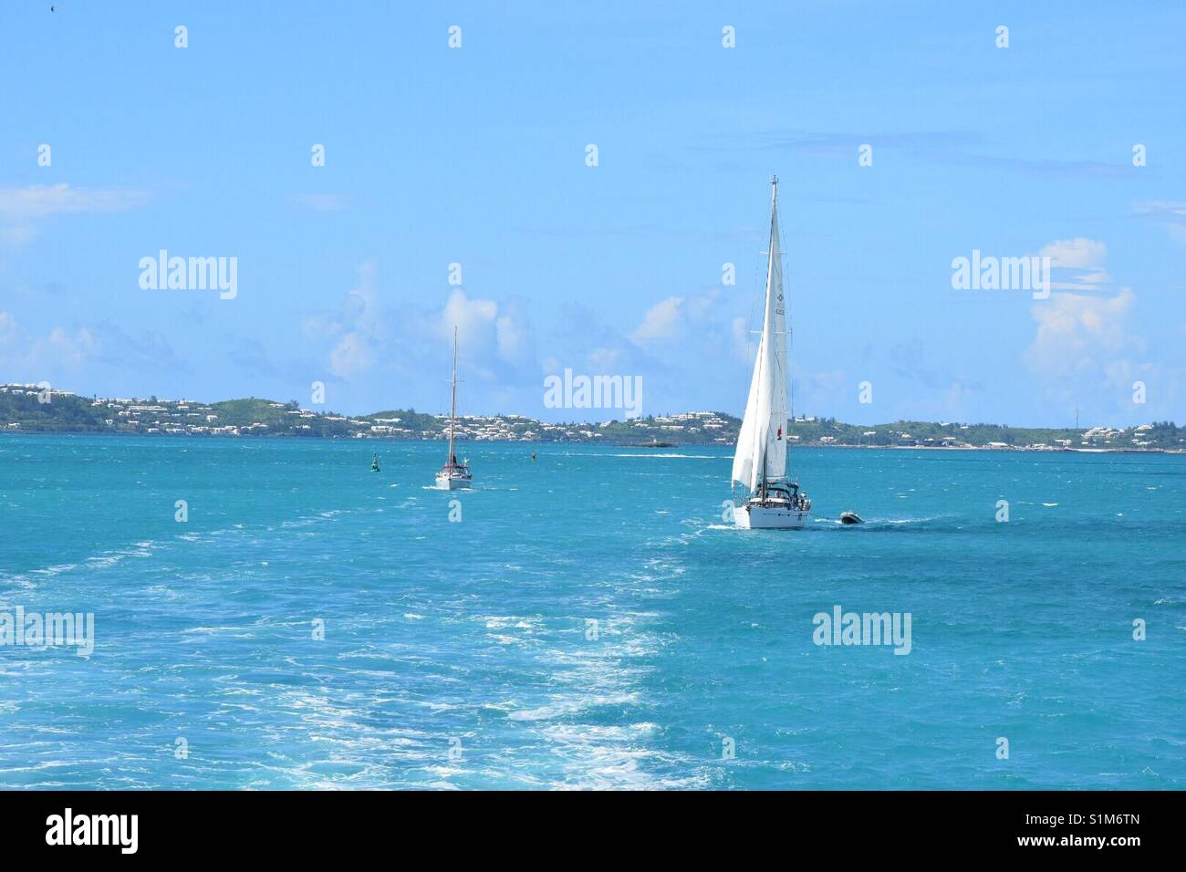 Sail boats in Bermuda Stock Photo