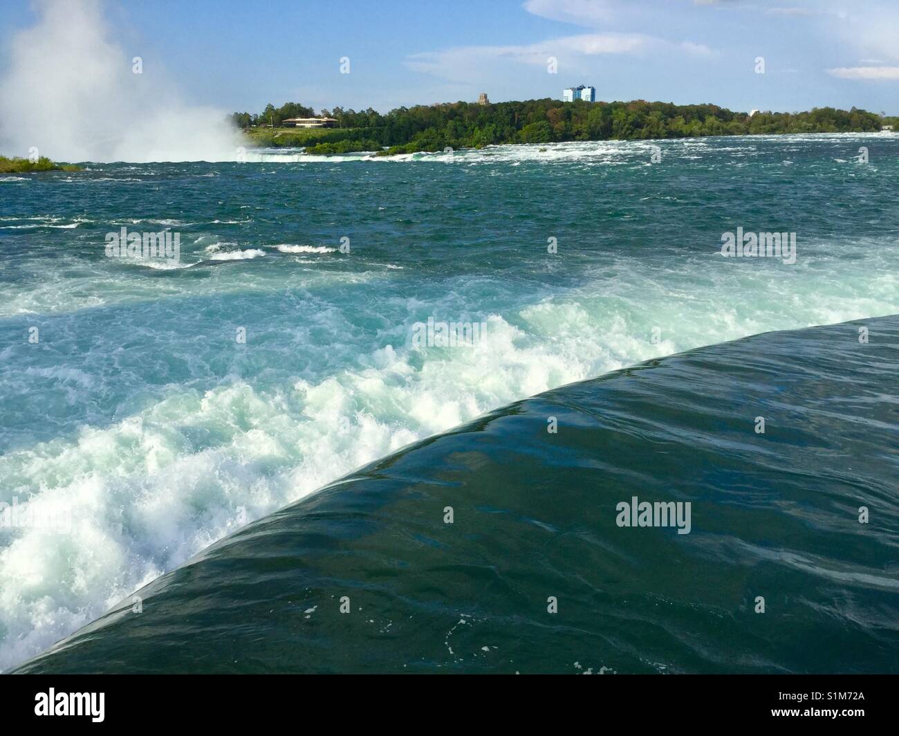 The fast-moving rapids of the Niagara River. - Smartphone Captured Stock Image