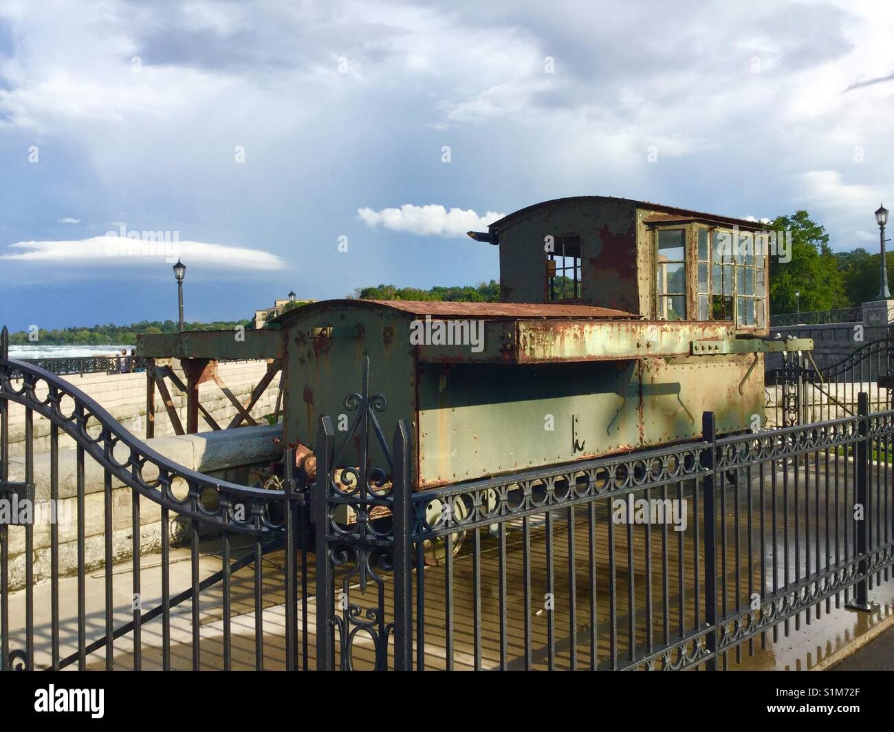 Niagara Falls, Ontario - Historic train caboose as a reminder of the past. - Smartphone Captured Stock Image