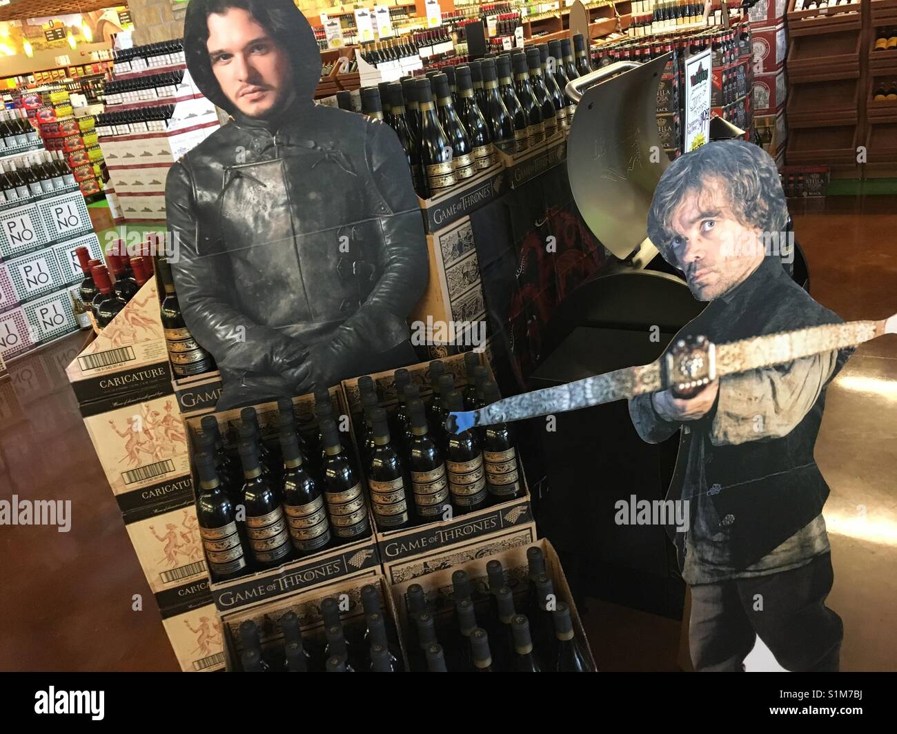 Game of thrones wine display John Snow Tyrian Lannister Stock Photo Alamy