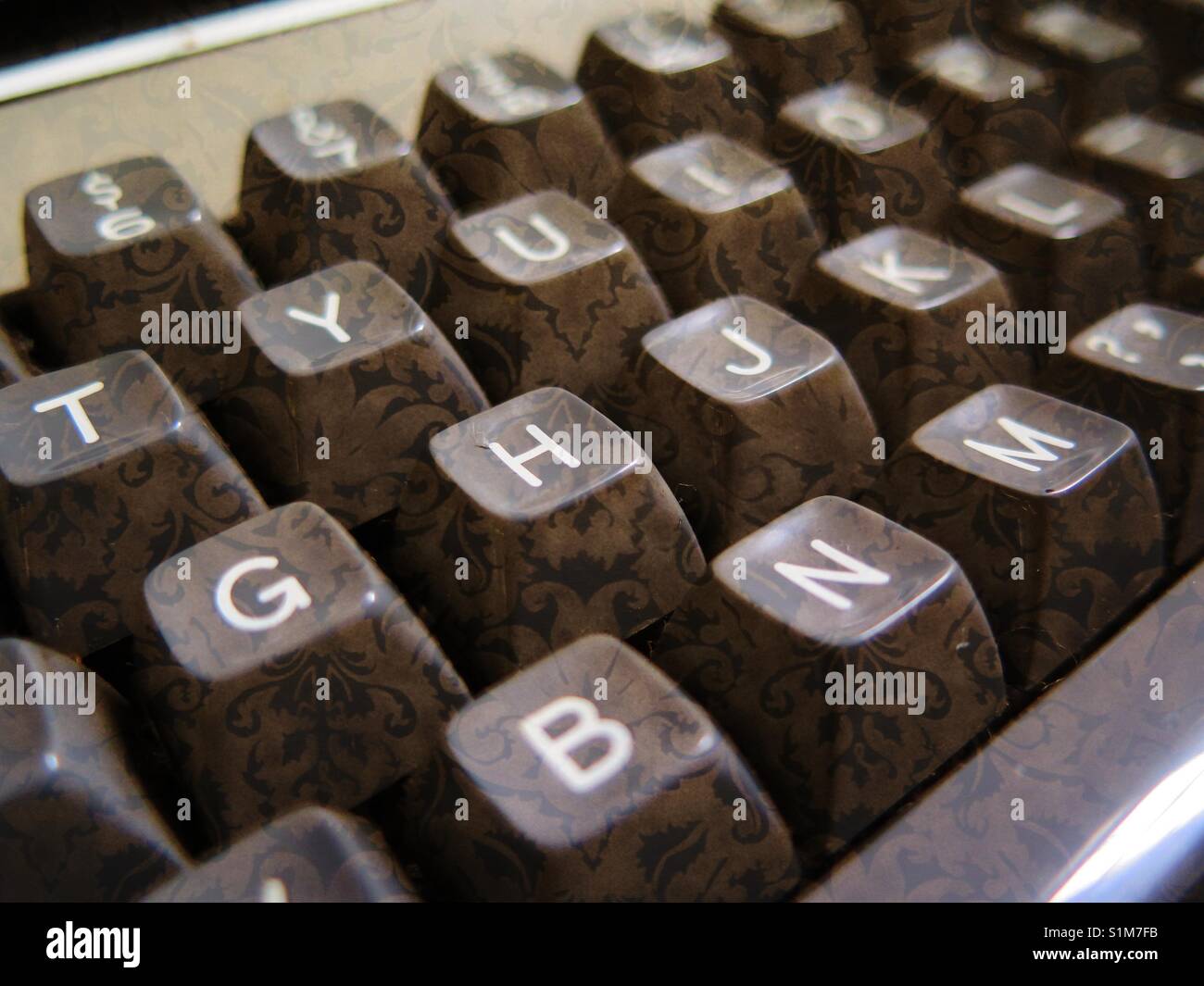 Vintage computer keyboard keys Stock Photo Alamy