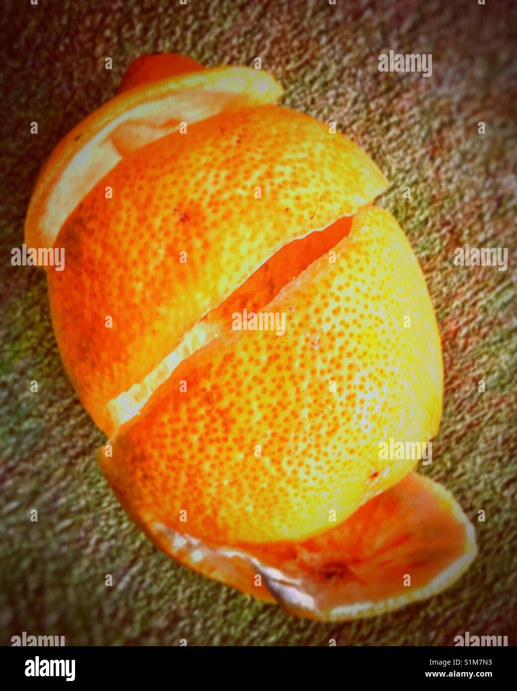 A peeled lemon - Smartphone Captured Stock Image