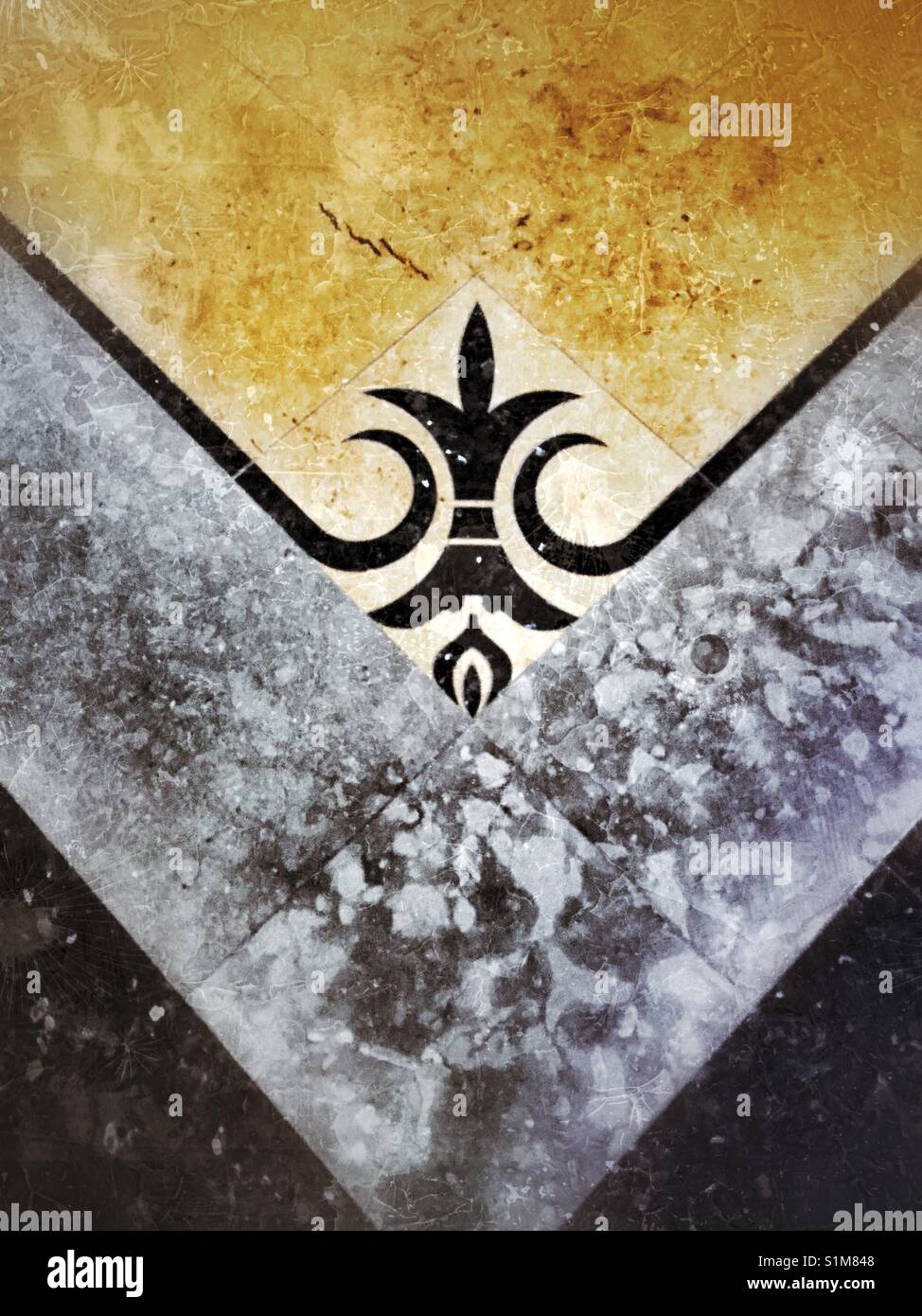 Marble floor design. - Smartphone Captured Stock Image