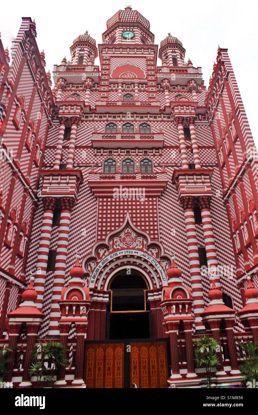 Red Mosque Colombo Sri Lanka Stock Photo
