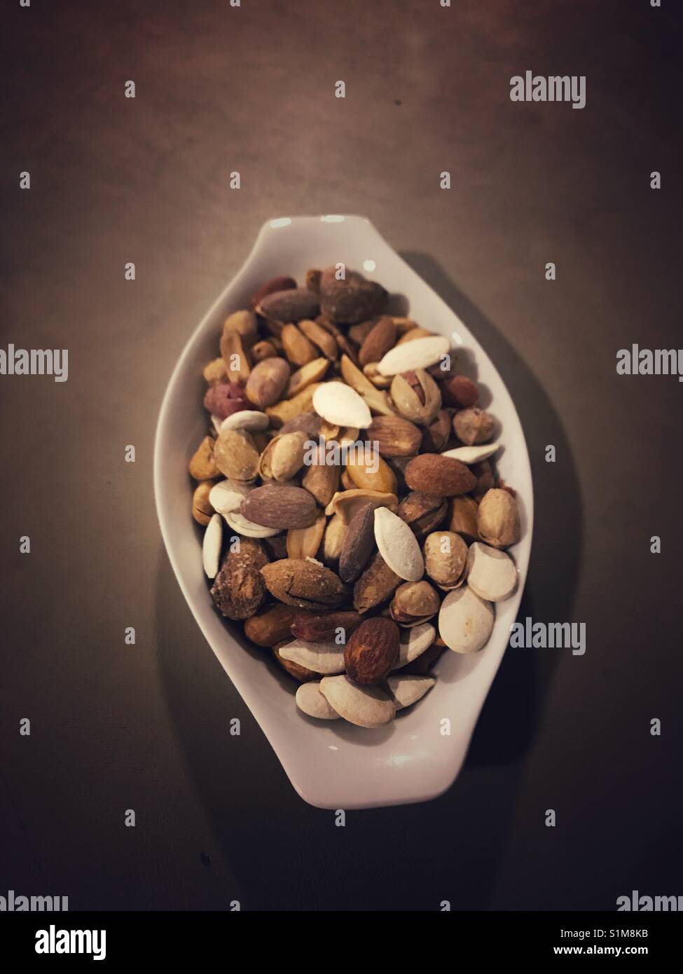A plate of Mixed nuts - Smartphone Captured Stock Image