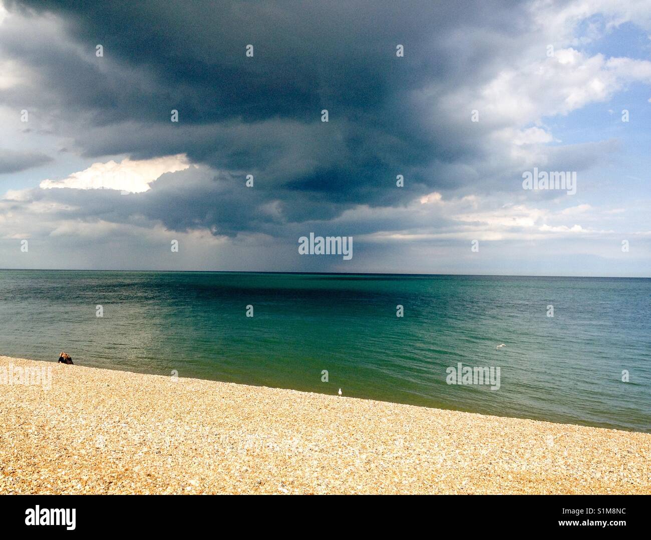 Dark Cloud over Deal Beach - Smartphone Captured Stock Image