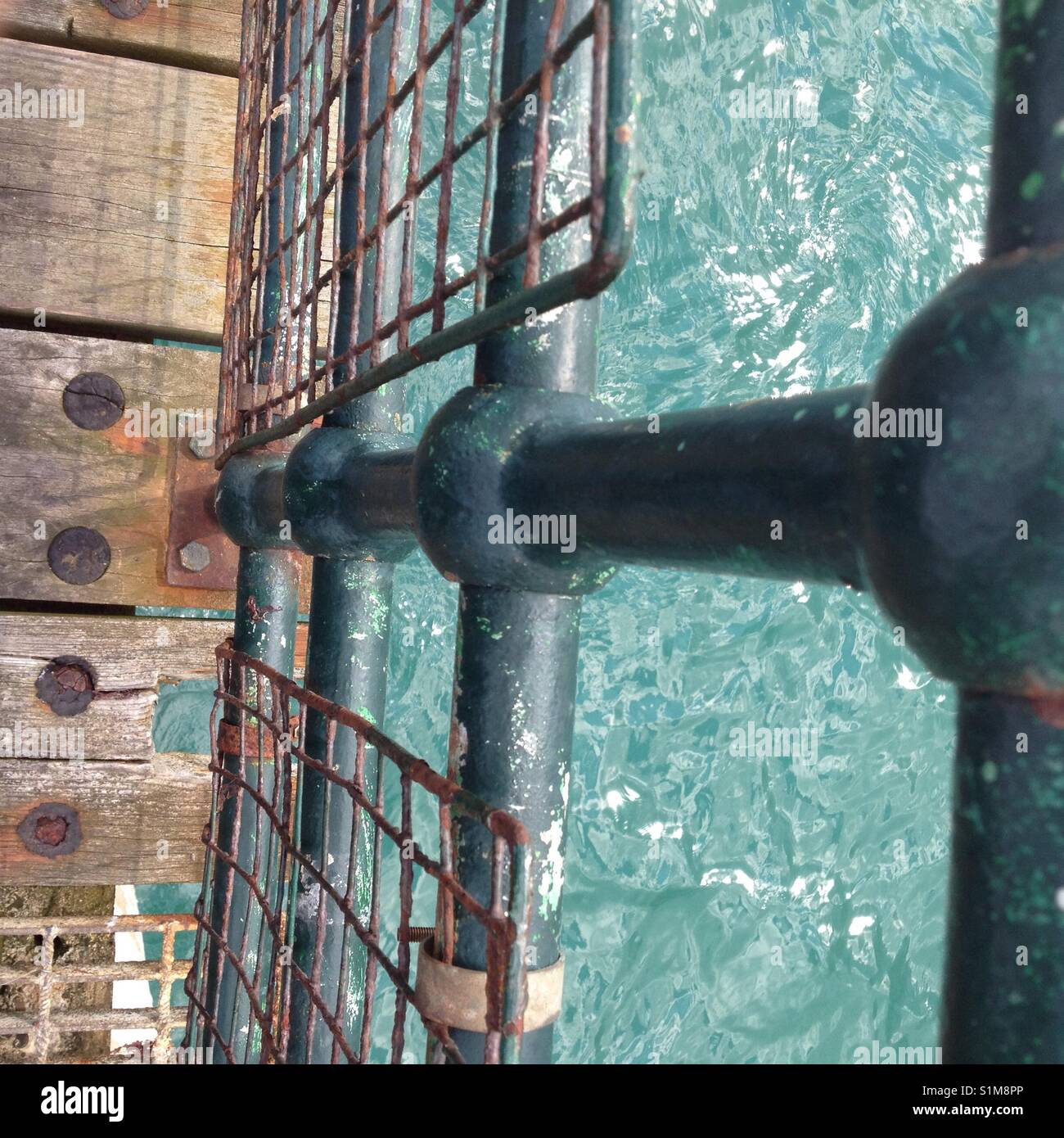 Railings on Deal Pier, Deal, Kent - Smartphone Captured Stock Image