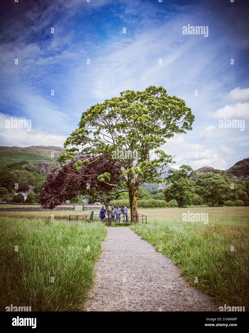 Gelert's Grave in Beddgelert in Snowdonia, North Wales, UK. - Smartphone Captured Stock Image
