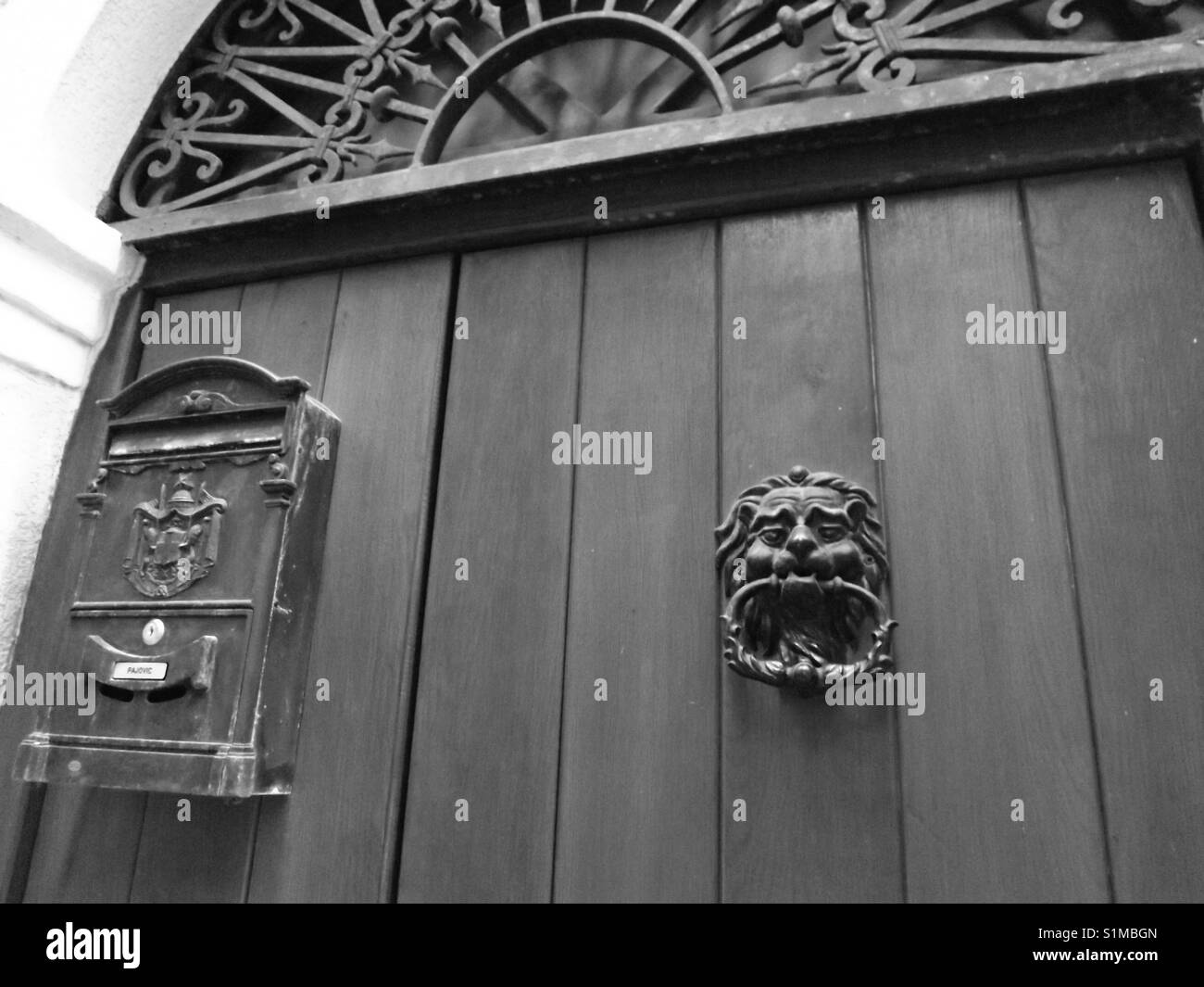 Old white door Black and White Stock Photos & Images - Alamy