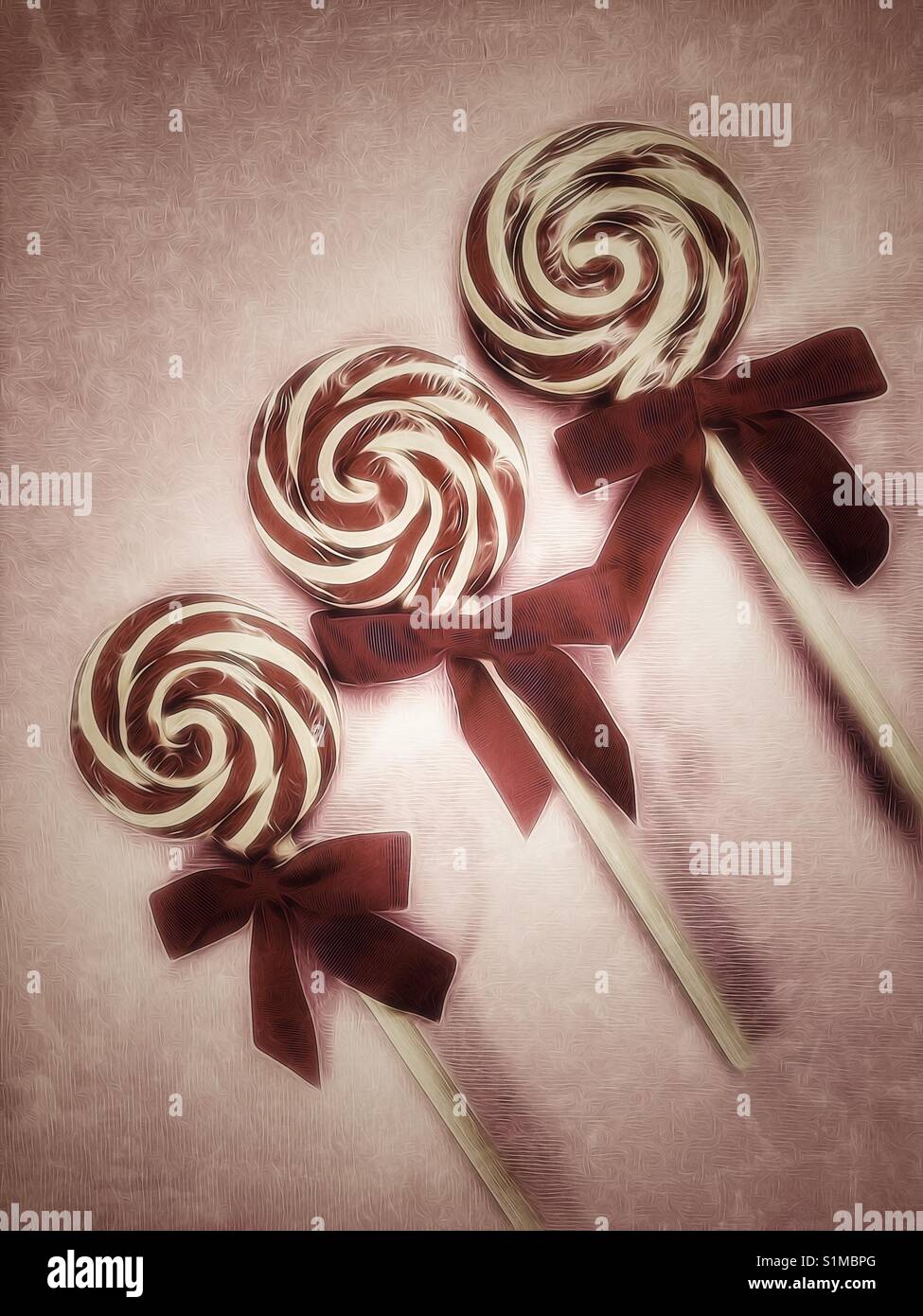 Christmas swirl lollipops - Smartphone Captured Stock Image
