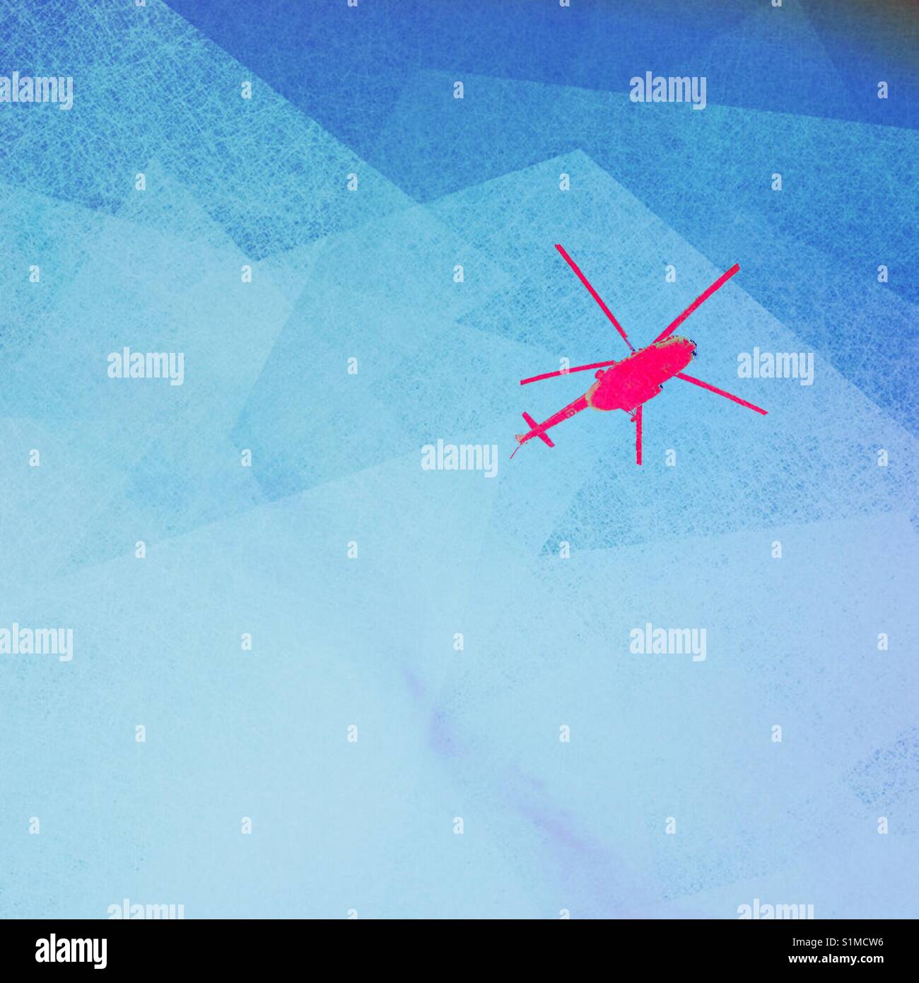 Helicopter surveillance - Smartphone Captured Stock Image