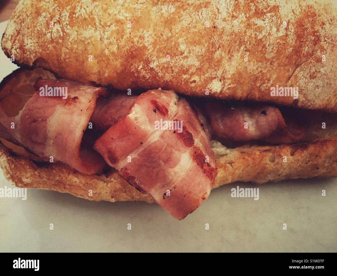 Grilled bacon toasted sandwich - Smartphone Captured Stock Image