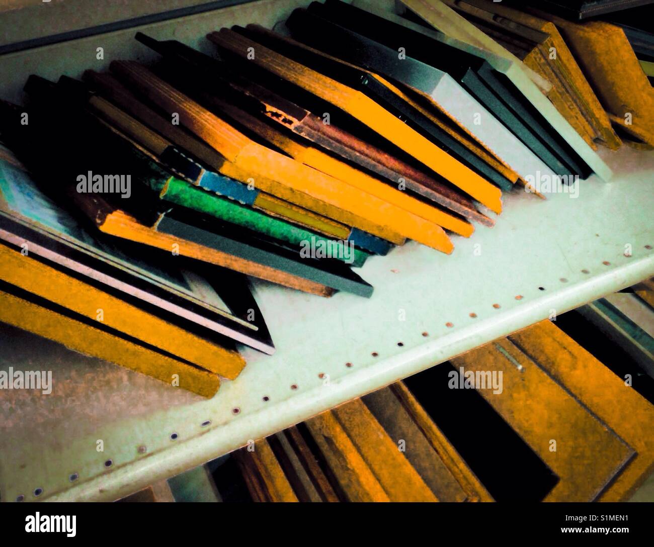 Used picture frames for sale at the thrift store Stock Photo Alamy
