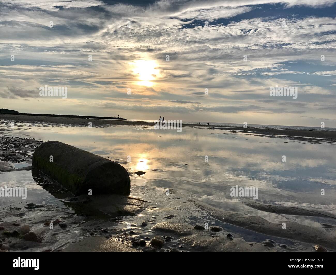 Sky reflecting off the water in Cape cod. Stock Photo