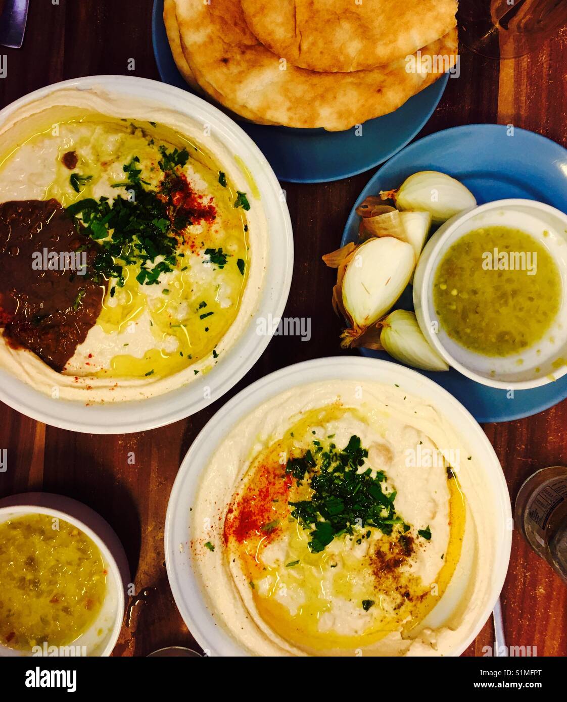 Traditional hummus and Foul in Abu Hassan hummus restaurant in Jaffa