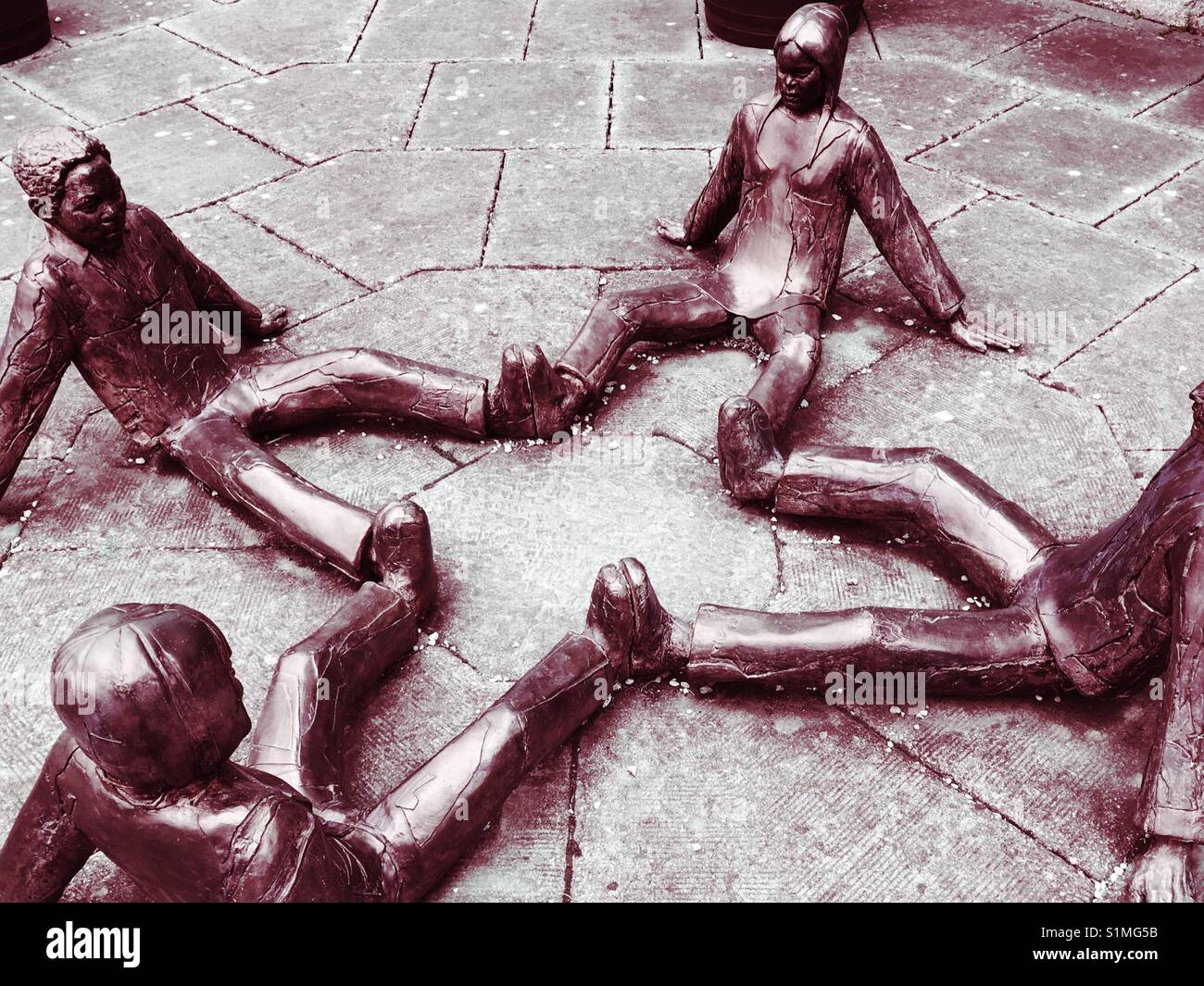 Sculpture of 4 children - Smartphone Captured Stock Image
