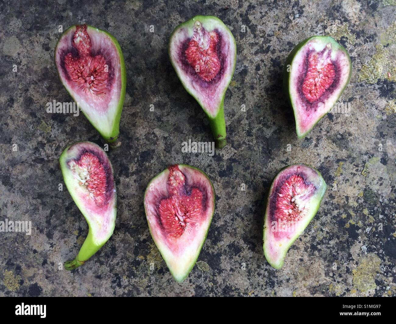 Figs cut in half Stock Photo