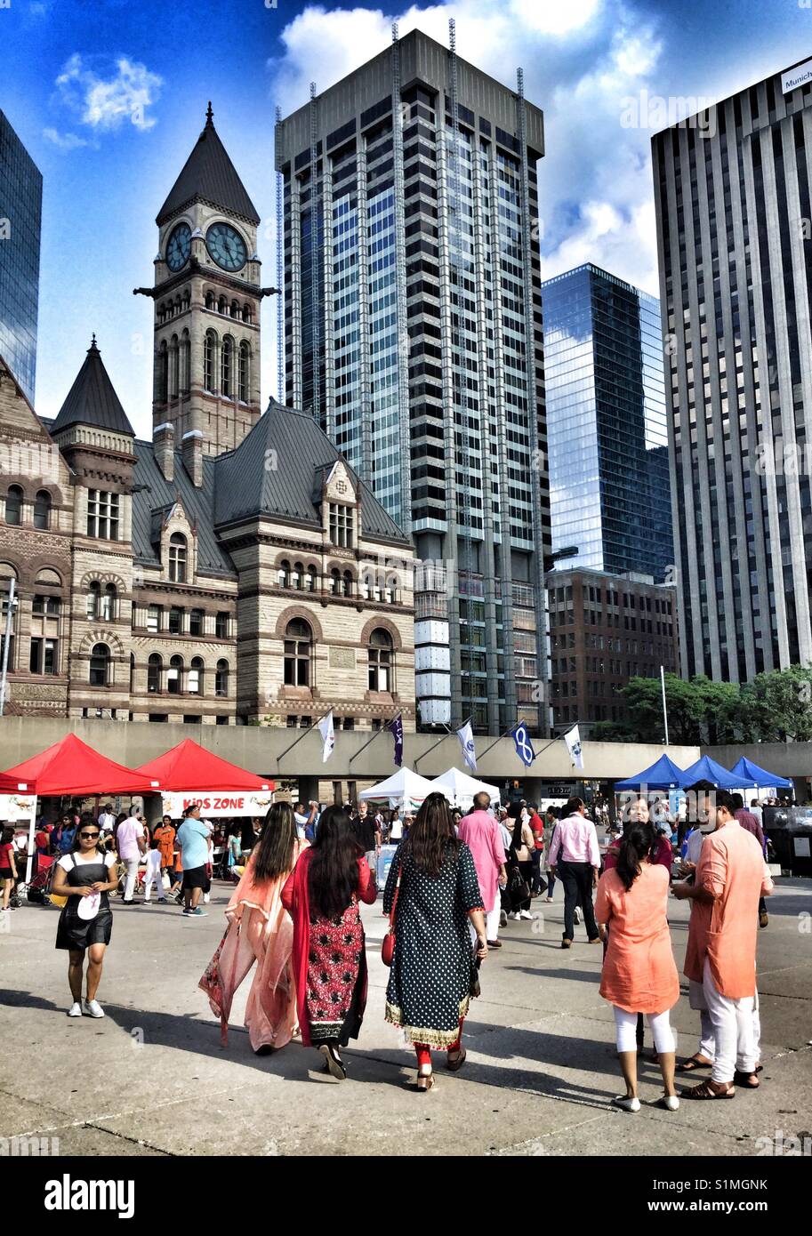 Celebrating India Day at Nathan Phillips Square in Toronto. - Smartphone Captured Stock Image