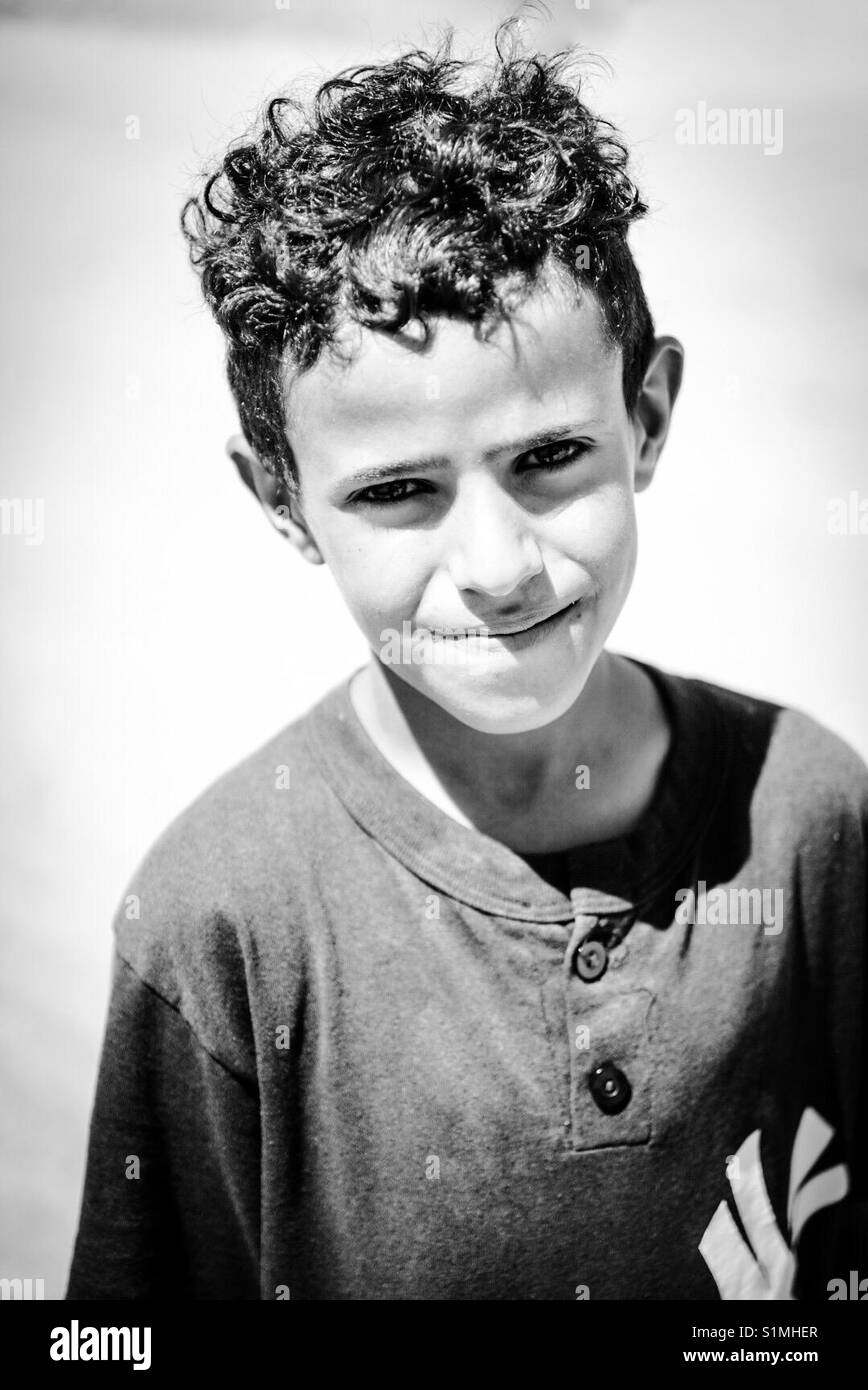 A refugee child in Arroub Camp in Bethlehem, Palestine. - Smartphone Captured Stock Image