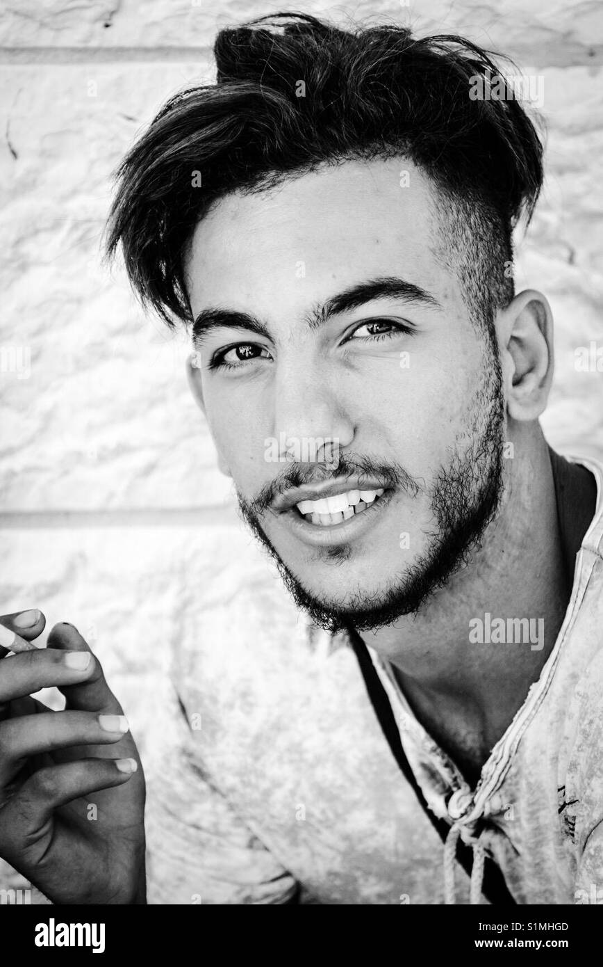 A Palestinian refugee in Aida Camp in Bethlehem, Palestine. - Smartphone Captured Stock Image