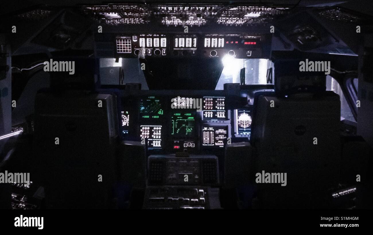 Space shuttle interior Stock Photo